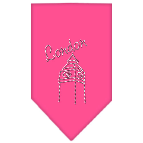 London Rhinestone Bandana Bright Pink Large